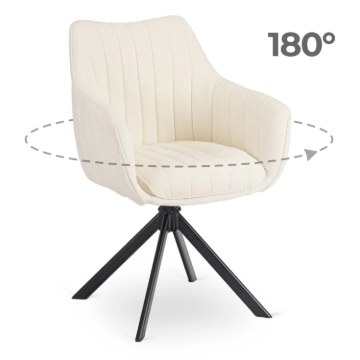 Mebel Elite Вращающееся кресло Baja кремового цвета из ткани «букле», ME.BAJA/KR/CZ/TB/K - Home Club