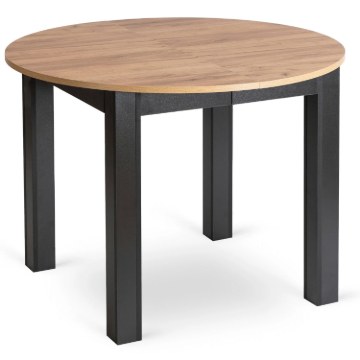 Mebel Elite Стол Harry, раскладной, 102–142 см, дуб Craft/чёрный, W.HARRY/DC/CZ/S - Home Club