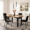 Mebel Elite Стол Harry, раскладной, 102–142 см, дуб Craft/чёрный, W.HARRY/DC/CZ/S - Home Club, изображение 3