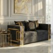 Mebel Elite Диван Pallazo 2S двухместный, чёрный/золотой, ME.PALLAZO2S/CZ/ZL/V/SOF - Home Club, изображение 2
