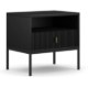 Mebel Elite Приліжкова тумба Marcos з рифленою поверхнею, чорна, W.MAGGIORE/CZ/SZAFKNOC - Home Club