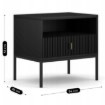 Mebel Elite Прикроватный столик Marcos с рифлёной поверхностью, чёрный, W.MAGGIORE/CZ/SZAFKNOC - Home Club, изображение 5