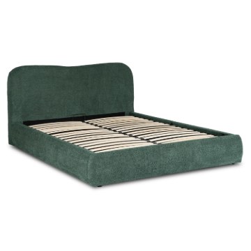 Mebel Elite Ліжко 160x200 Bristol із ящиком для речей, зелене, з букле, ME.BRISTOL/160/Z/TB/LOZZPOJ - Home Club
