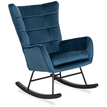 Mebel Elite Кресло-качалка Jackson, темно-синее, велюровое, ME.JACKSON/GR/V/FW - Home Club
