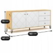 Mebel Elite Комод Bacardi 183 см, дуб Artisan/белый, W.BILBAO/BL6/DA/B/KOM2D3S - Home Club, изображение 7