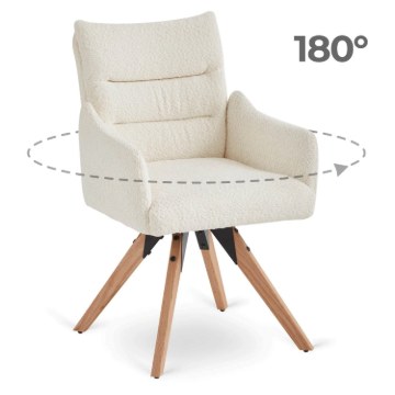 Mebel Elite Вращающееся кресло Willa кремового цвета из ткани «букле», ME.WILLA/KR/D/T/K - Home Club