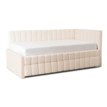 Mebel Elite Ліжко 120x200 Villemo, кремове, з тканини «букле», ME.VILLEMO/120/90/KR/TB/LOZWYS - Home Club