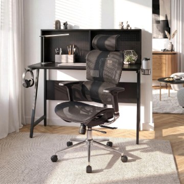 Mebel Elite Эргономичное вращающееся кресло Nino, чёрного цвета, ME.NINO/CZ/T/FO - Home Club