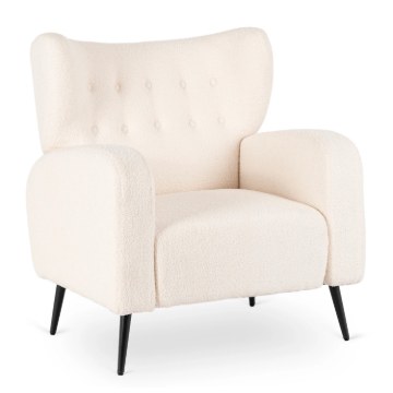 Mebel Elite Кресло для отдыха Nico кремового цвета из ткани «букле», ME.NICO/KR/DREW/TB/FW - Home Club