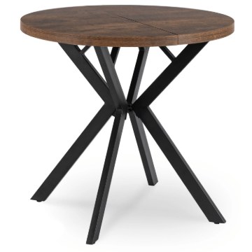 Mebel Elite Стол Dorian, раскладной, 80–160 см, дуб «Рустик»/чёрный, ME.DORIAN/DRU/CZ/S - Home Club