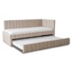Mebel Elite Кровать 90x200 Villemo, бежевая, велюровая, ME.VILLEMO/90/90/BZ/V/LOZWYS - Home Club, изображение 3