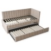 Mebel Elite Кровать 90x200 Villemo, бежевая, велюровая, ME.VILLEMO/90/90/BZ/V/LOZWYS - Home Club, изображение 4