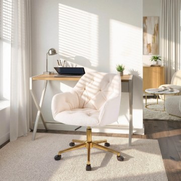 Mebel Elite Вращающееся кресло Konor кремового цвета из ткани «букле», ME.KONOR/KR/ZL/TB/FO - Home Club