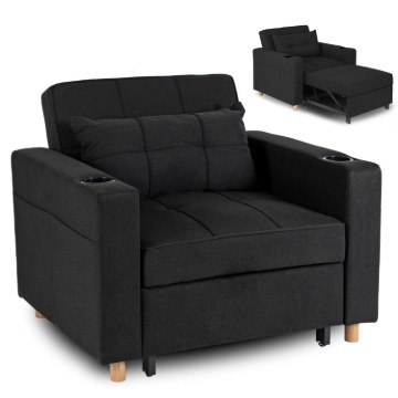 Mebel Elite Раскладной кресло Solor, черный, ME.SOLOR/CZ/T/FW - Home Club