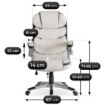 Mebel Elite Обертове крісло Liverpool, біле, екошкіра, ME.LIVERPOOL/B/E/FO - Home Club, Зображення 7