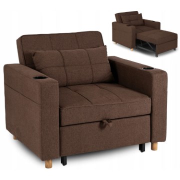 Mebel Elite Раскладной кресло Solor, коричневый, ME.SOLOR/BR/T/FW - Home Club