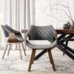 Mebel Elite Стілець Luise, сірий/горіх, велюровий, ME.LUISE/P/O/V/DG/K - Home Club, Зображення 3