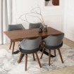 Mebel Elite Стілець Luise, сірий/горіх, велюровий, ME.LUISE/P/O/V/DG/K - Home Club, Зображення 6