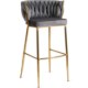 Mebel Elite Барный стул Flores 2, серый, велюровый, ME.FLORES2/P/ZL/V/H - Home Club