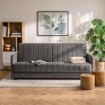 Mebel Elite Раскладной диван Porto, серый, велюровый, PPHUE.PIEER/SALLY9/WER - Home Club, изображение 2