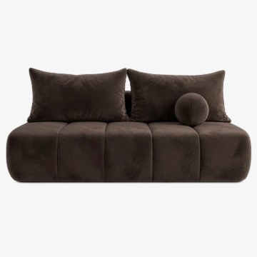 Mebel Elite Раскладной диван Saria, коричневый, велюровый, COM.CLOUD/MONOLITH29/SOF - Home Club