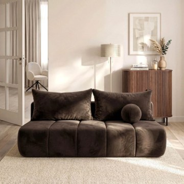 Mebel Elite Раскладной диван Saria, коричневый, велюровый, COM.CLOUD/MONOLITH29/SOF - Home Club