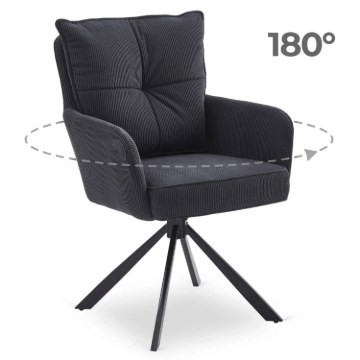 Mebel Elite Вращающееся кресло City, чёрное, из вельвета, ME.CITY/CZ/SZTR/K - Home Club