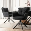 Mebel Elite Вращающееся кресло City, чёрное, из вельвета, ME.CITY/CZ/SZTR/K - Home Club, изображение 2