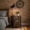 Mebel Elite Прикроватный столик Logan 40 см, дуб в стиле рустик/чёрный, ME.LOGAN/DRU/CZ/SZAFKNOC - Home Club, изображение 2