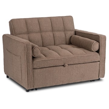 Mebel Elite Раскладной кресло Corra для сна, коричневое, из ткани «букле», ME.CORRA/BR/TB/SOF - Home Club
