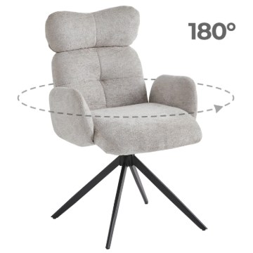Mebel Elite Вращающееся кресло для гостиной Alvaro, серое, букле, ME.ALVARO/P/TB/K - Home Club