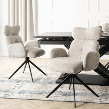 Mebel Elite Вращающееся кресло для гостиной Alvaro, серое, букле, ME.ALVARO/P/TB/K - Home Club