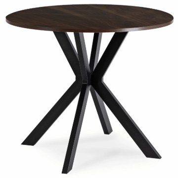 Mebel Elite Стіл Lauren 80 см, горіх/чорний, ME.LAUREN/O/CZ/S80 - Home Club