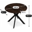 Mebel Elite Стіл Lauren 80 см, горіх/чорний, ME.LAUREN/O/CZ/S80 - Home Club, Зображення 8