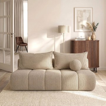 Mebel Elite Раскладной диван Saria, бежевый, из шенила, COM.CLOUD/FLOW2/SOF - Home Club