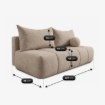 Mebel Elite Раскладной диван Saria, бежевый, из шенила, COM.CLOUD/FLOW2/SOF - Home Club, изображение 8