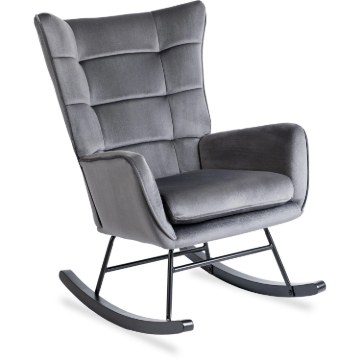 Mebel Elite Кресло-качалка Jackson, серое велюровое, ME.JACKSON/P/V/FW - Home Club