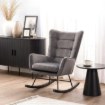 Mebel Elite Крісло-гойдалка Jackson, сіре велюрове, ME.JACKSON/P/V/FW - Home Club, Зображення 2