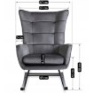 Mebel Elite Крісло-гойдалка Jackson, сіре велюрове, ME.JACKSON/P/V/FW - Home Club, Зображення 6