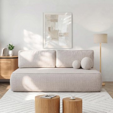 Mebel Elite Раскладной диван Arveto кремового цвета из шенила, COM.MONOM/FLOW3/SOF - Home Club