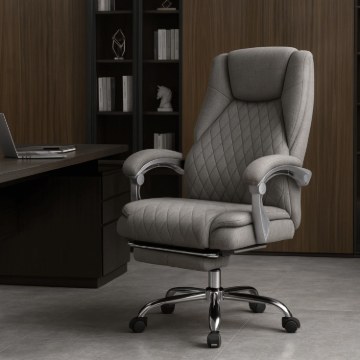 Mebel Elite Вращающееся кресло Giorgio с функцией массажа и подогрева, серое, тканевое, ME.GIORGIO/P/T/FO - Home Club