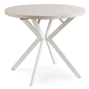 Mebel Elite Стіл Lugo, розкладний, 90–190 см, кашмір/білий, ME.LUGO/KASZ/B/S - Home Club