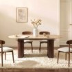 Mebel Elite Стол Oval, раскладной, 180–220 см, травертин/орех, ME.OVAL/TRAW/O/S - Home Club, изображение 2