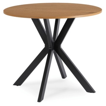 Mebel Elite Стол Lauren 80 см, дуб золотистый/чёрный, ME.LAUREN/D/CZ/S80 - Home Club