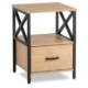 Mebel Elite Прикроватный столик Logan 40 см, дуб/чёрный, ME.LOGAN/D/CZ/SZAFKNOC - Home Club