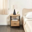 Mebel Elite Прикроватный столик Logan 40 см, дуб/чёрный, ME.LOGAN/D/CZ/SZAFKNOC - Home Club, изображение 2