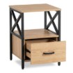 Mebel Elite Прикроватный столик Logan 40 см, дуб/чёрный, ME.LOGAN/D/CZ/SZAFKNOC - Home Club, изображение 3