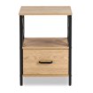 Mebel Elite Прикроватный столик Logan 40 см, дуб/чёрный, ME.LOGAN/D/CZ/SZAFKNOC - Home Club, изображение 4