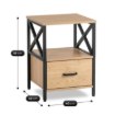 Mebel Elite Прикроватный столик Logan 40 см, дуб/чёрный, ME.LOGAN/D/CZ/SZAFKNOC - Home Club, изображение 8