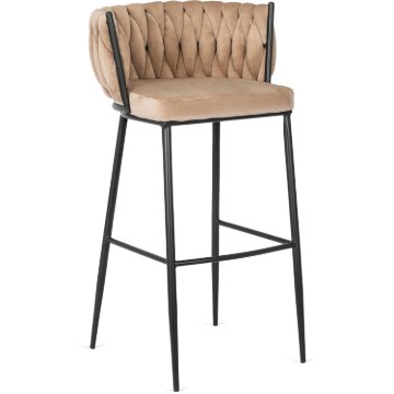 Mebel Elite Стілець Flores, бежевий, велюровий, ME.FLORES/BZ/CZ/V/H - Home Club